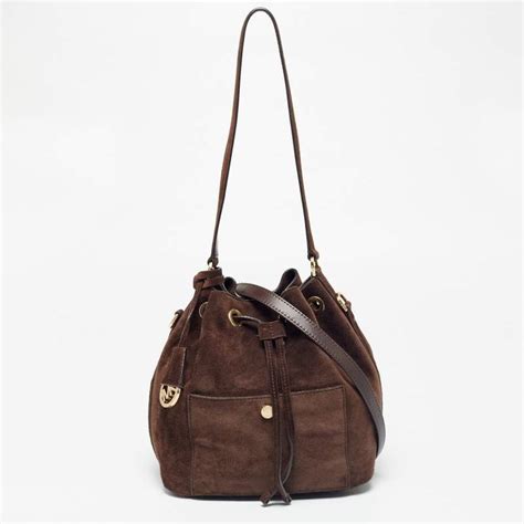 michael kors dark brown suede|suede Michael Kors bag.